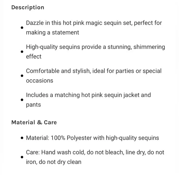 Lola & the Boys Ladies Magic Hot Pink Sequin Set - Picture 5 of 5